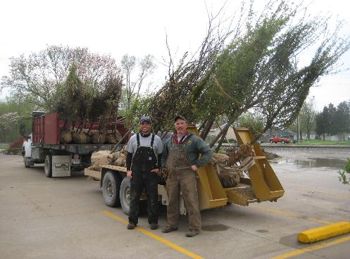 Steve and Greg Moving in New Trees